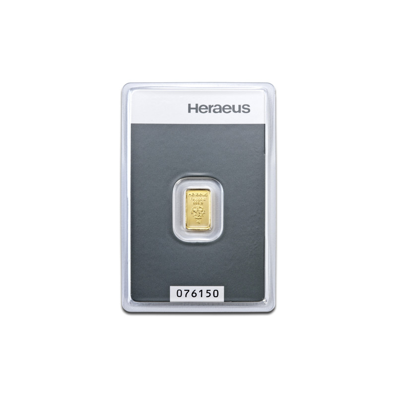 Zlatá tehlička 1 g Heraeus