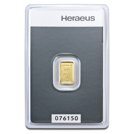 Zlatá tehlička 1 g Heraeus