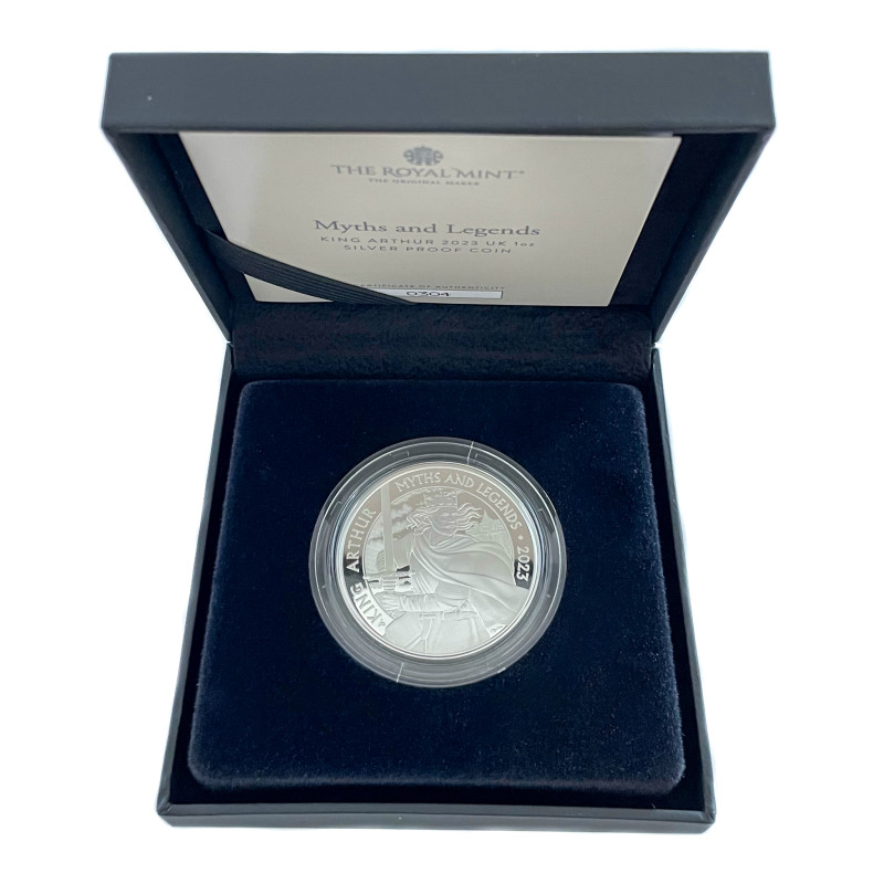 Strieborná minca 1 Oz Mýty a legendy - King Arthur 2023 (kráľ Artuš) Proof