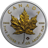 Strieborná minca 1 Oz Maple Leaf 2022 Pozlátené