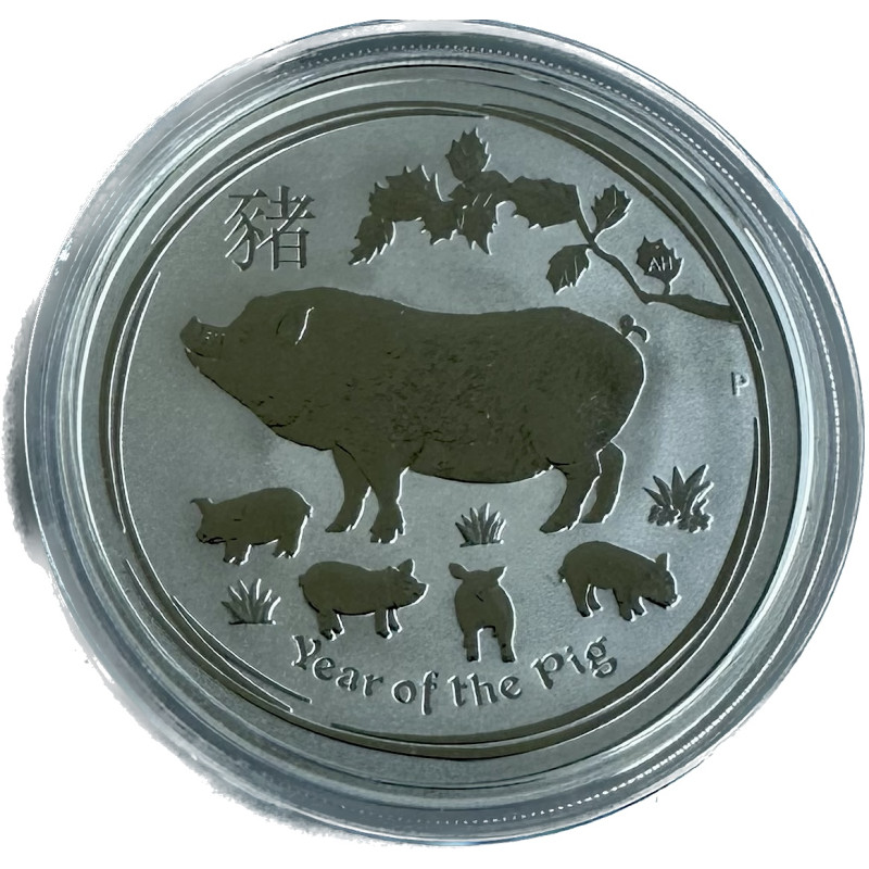 Strieborná minca 1 Oz Lunar Series II Year of the Pig 2019