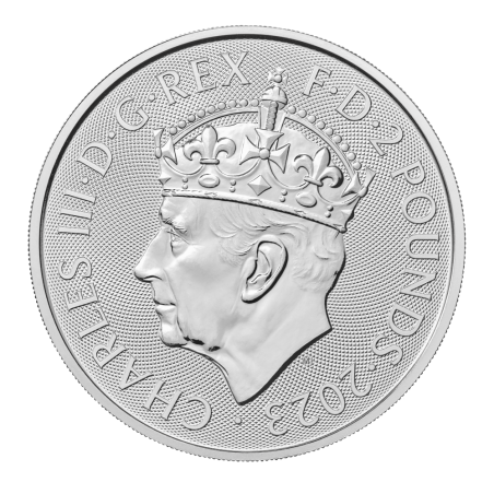 Strieborná minca 1 Oz Britannia 2023 Korunovácia King Charles III