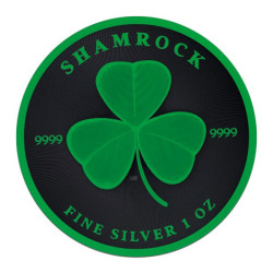 Strieborná minca 1 Oz Shamrock Cyber Green 2022 Kolorované