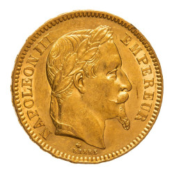 Zlatá minca 20 Frank Francúzsko Napoleon III rôzne roky (1852-1870)
