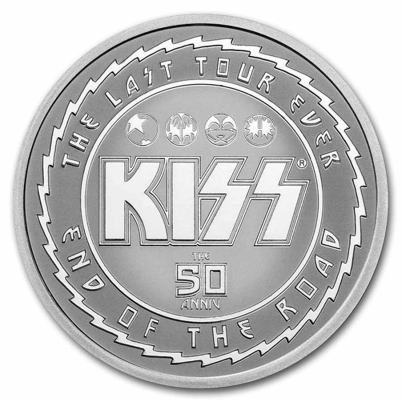 Strieborná minca 1 Oz 50. výročie KISS 2023