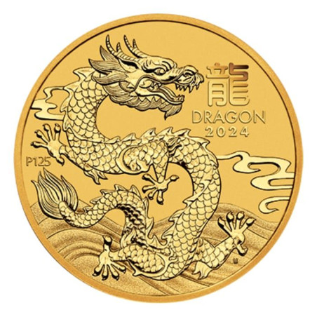 Zlatá minca 1 Oz Lunar Series III Year of the Dragon 2024