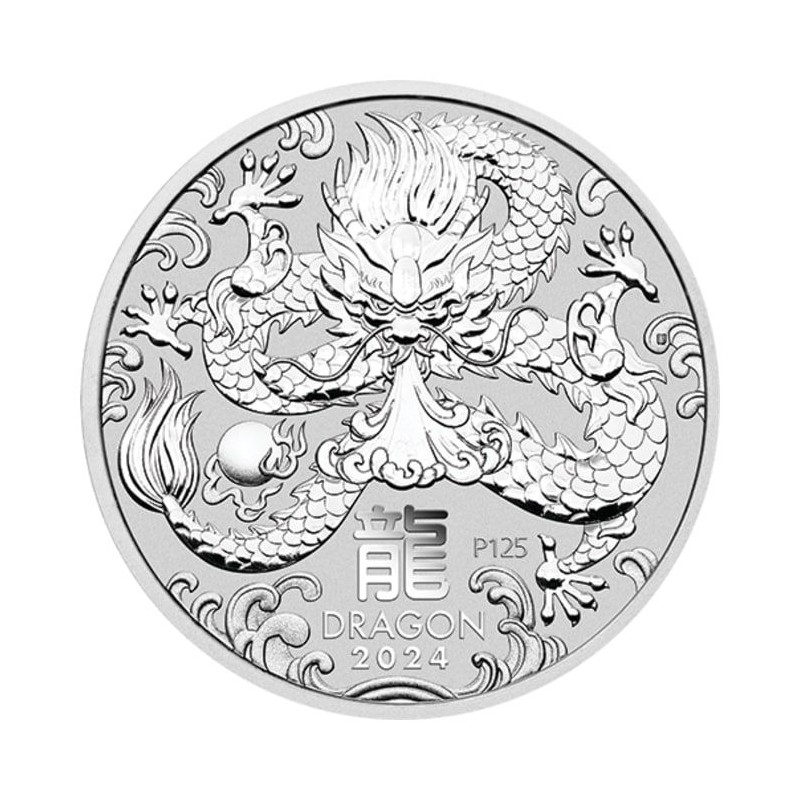 Strieborná minca 1/2 Oz Lunar Series III Year of the Dragon 2024