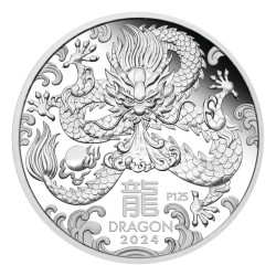 Strieborná minca 1/2 Oz Lunar Series III Year of the Dragon 2024