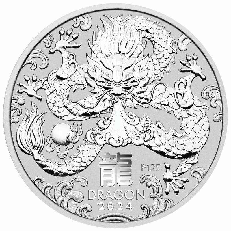 Strieborná minca 1 Oz Lunar Series III Year of the Dragon 2024