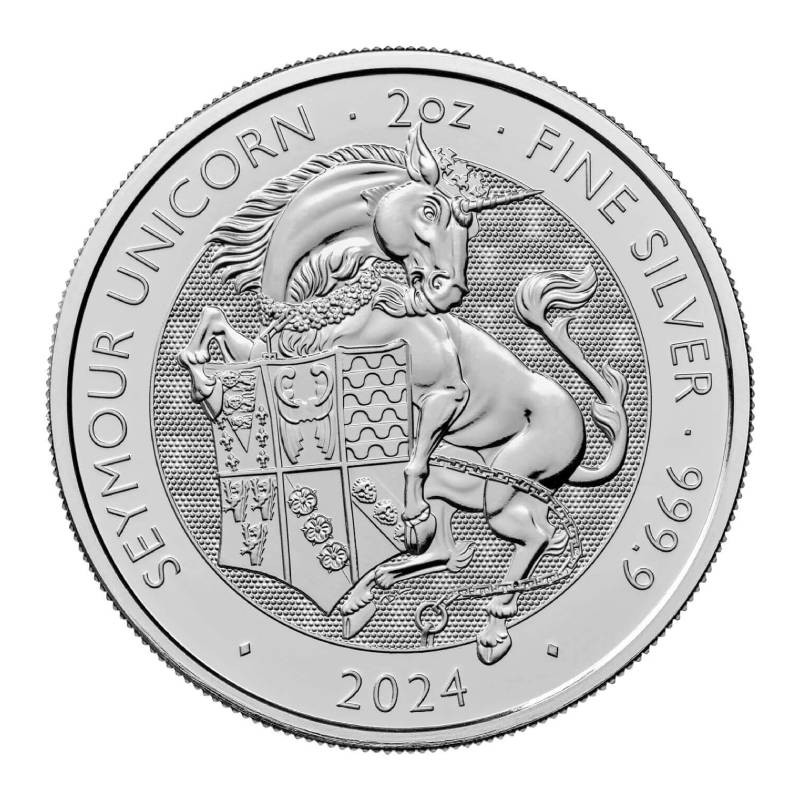 Strieborná minca 2 Oz The Royal Tudor Beasts Seymour Unicorn 2024