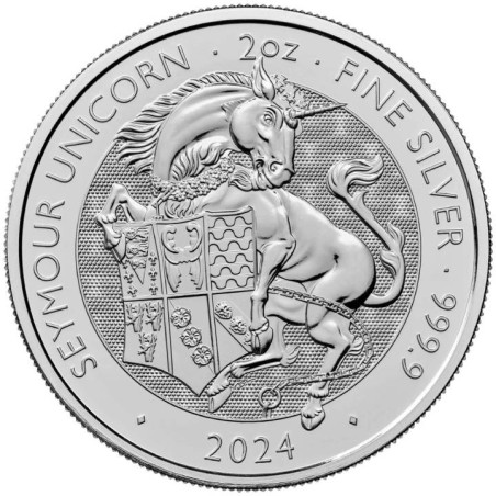 Strieborná minca 2 Oz The Royal Tudor Beasts Seymour Unicorn 2024