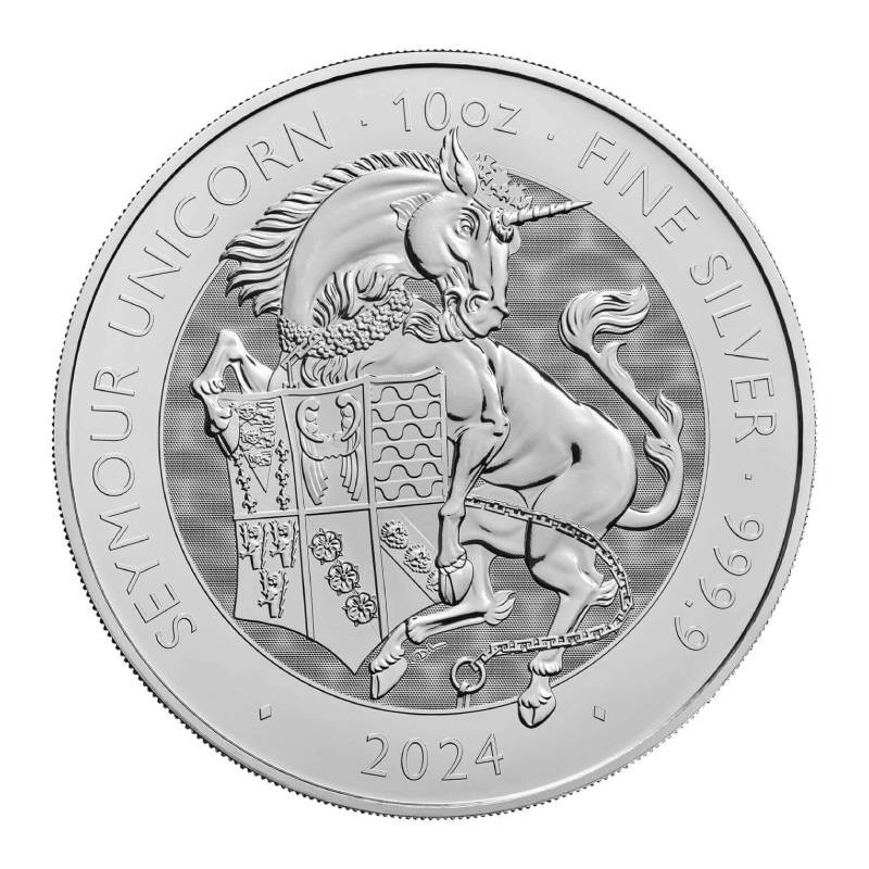 Strieborná minca 10 Oz The Royal Tudor Beasts Seymour Unicorn 2024