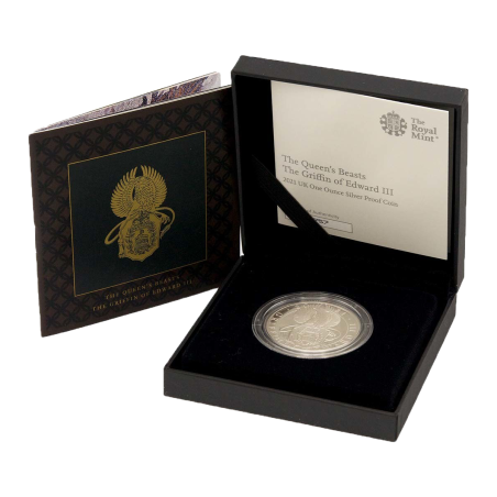 Strieborná minca 1 Oz The Queen's Beasts Griffin of Edward III 2021 Proof