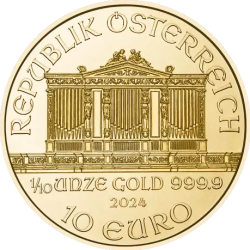 Zlatá minca 1/10 Oz Wiener Philharmoniker 2024