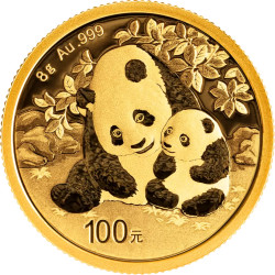 Zlatá minca 8 g China Panda...