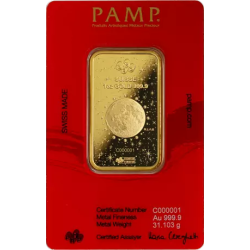Zlatá tehlička 1 Oz PAMP Lunar series III Year of the Dragon 2024