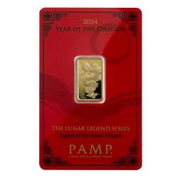 Zlatá tehlička 5 g PAMP Lunar series III Year of the Dragon 2024