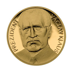 Zlatá medaila 1/4 Oz Prezident Václav Klaus a 15. výročie vzniku ČR 2008 Proof