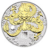 Strieborná minca 1 Oz Lunar Series III Year of the Dragon 2024 Pozlátené