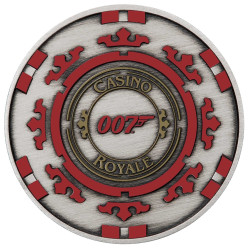 Strieborná minca 1 Oz Casino Royale Chip 2023 Kolorované