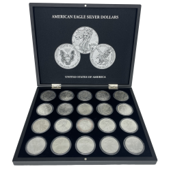Súprava strieborných mincí 40 x 1 Oz American Eagle 1986-2024