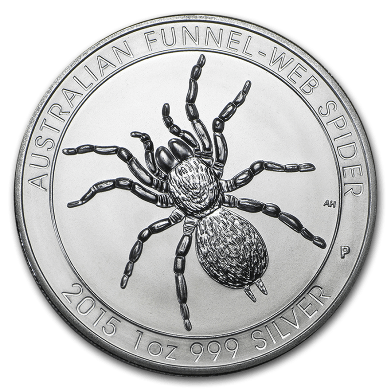 Strieborná minca 1 Oz Australian Funnel-Web Spider 2015