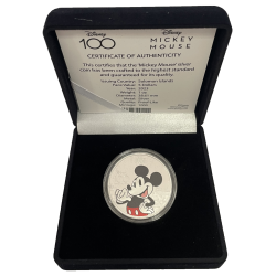 Strieborná minca 1 Oz 100 Years of Wonder Mickey Mouse 2023 Proof Kolorované