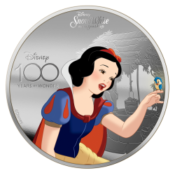 Strieborná minca 1 Oz 100 Years of Wonder Snehulienka 2023 Proof Kolorované