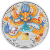 Strieborná minca 1 Kg Lunar Series III Rok of Dragon 2024 Privy Mark Kolorované