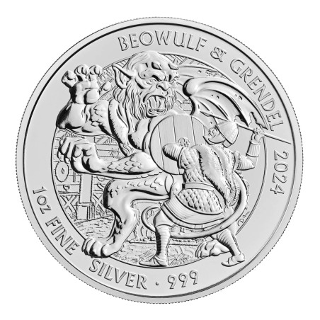 Strieborná minca 1 Oz Mýty a legendy - Beowulf & Grendel 2024