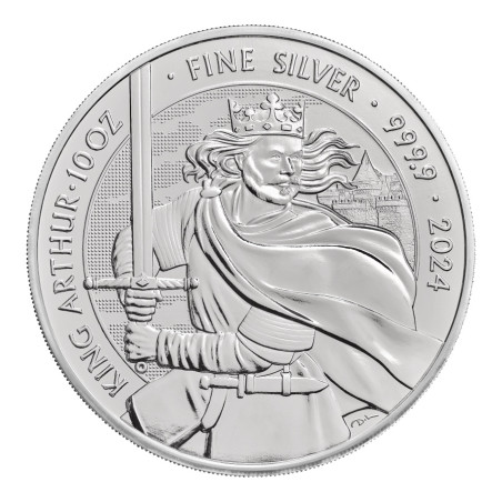 Strieborná minca 10 Oz Mýty a legendy King Arthur 2023 (kráľ Artuš)