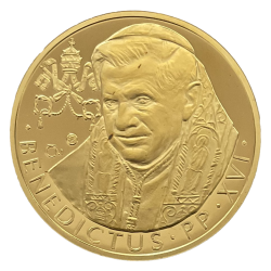 Zlatá medaila 1/2 Oz Benedikt XVI. Návšteva Svätého otca v ČR 2009 Proof