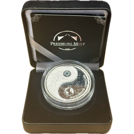 Strieborná minca 1 Oz Equilibrium 2022 Proof krištáľmi Swarovski