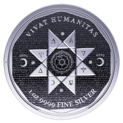 Strieborná minca 1 Oz Vivat Humanitas 2022 Proof krištáľmi Swarovski