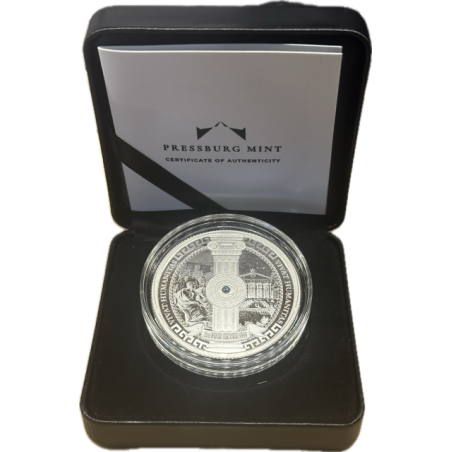 Strieborná minca 1 Oz Vivat Humanitas 2023 Proof krištáľmi Swarovski