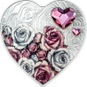 Strieborná minca 20 g Brilliant Love Roses 2024 Kolorované Proof krištáľmi Swarovski