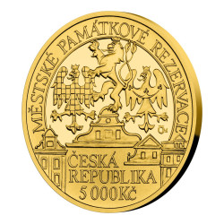 Zlatá minca 5000 Kč 1/2 Oz Mestská pamiatková rezervácia Litoměřice 2022 Proof