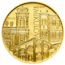 Zlatá minca 1/2 Oz 5000 Kč Mestská pamiatková rezervácia Mikulov 2022 Proof