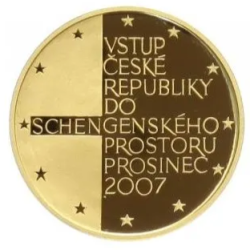 Zlatá minca 1/4 Oz Vstup do schengenského priestoru 2008 Proof