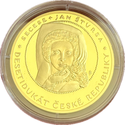 Sada zlatých mincí 4 x Dukátový rad Českej republiky 2009 Proof