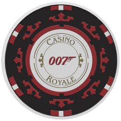 Strieborná minca 1 Oz Casino Royale Chip 2023 Kolorované