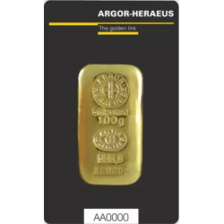 Zlatý slitek 100 g Argor...