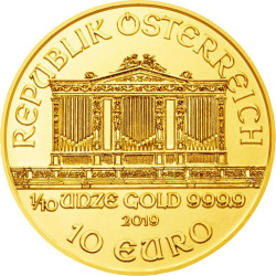 Zlatá minca 1/10 Oz Wiener Philharmoniker rôzne roky