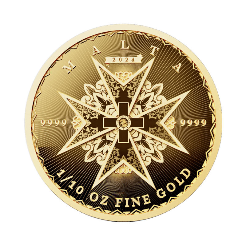 Zlatá minca 1/10 Oz Maltese cross 2024 (Maltézsky kríž)