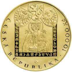 Zlatá minca 1 Oz Príchod vierozvestcov Konštantína a Metoda 2013 Proof