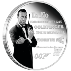 Strieborná minca 1 Oz James Bond Sean Connery 2021 Kolorované (1)