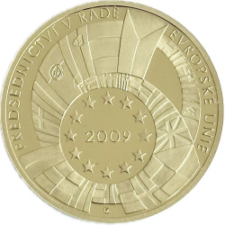 Zlatá minca 1/2 Oz Predsedníctvo ČR v Rade EÚ 2009 Proof