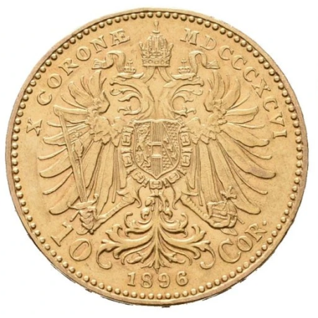 Zlatá minca 3,38 g 10 Korún Františka Jozefa I. 1896