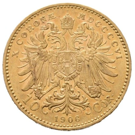 Zlatá minca 3,38 g 10 Korún Františka Jozefa I. 1906