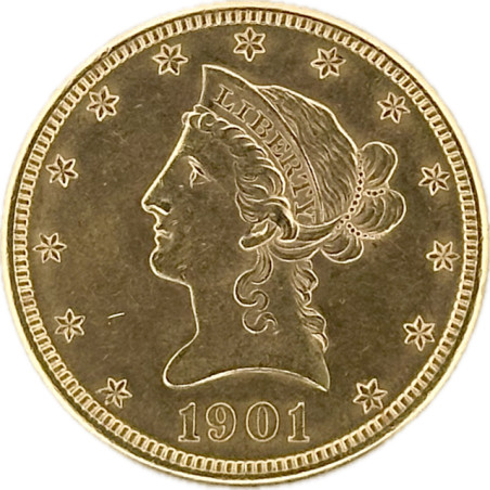 Zlatá minca 16,6 g Liberty Head 1901